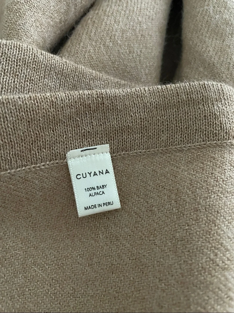 CUYANA baby alpaca wool poncho cover cape wrap like new light camel beige